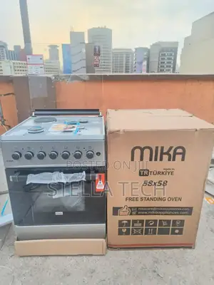 Silver Mika Standing Cooker 58 X 58 3 Gas With Electric Oven