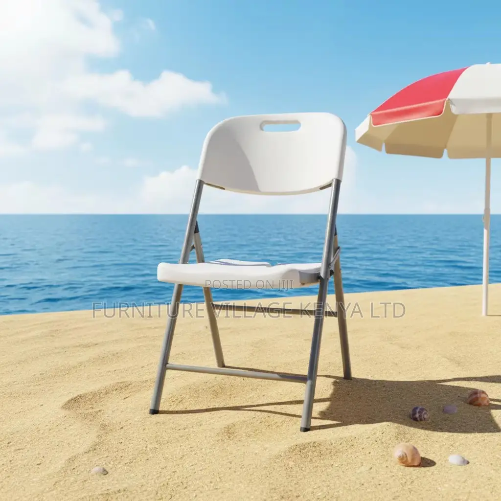 Outdoor Camping White Folding Plastic Chair
