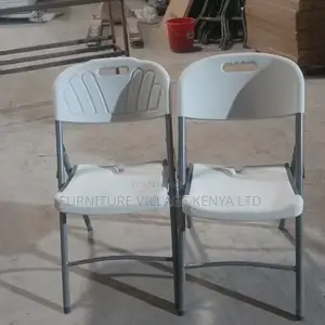 Outdoor Camping White Folding Plastic Chair