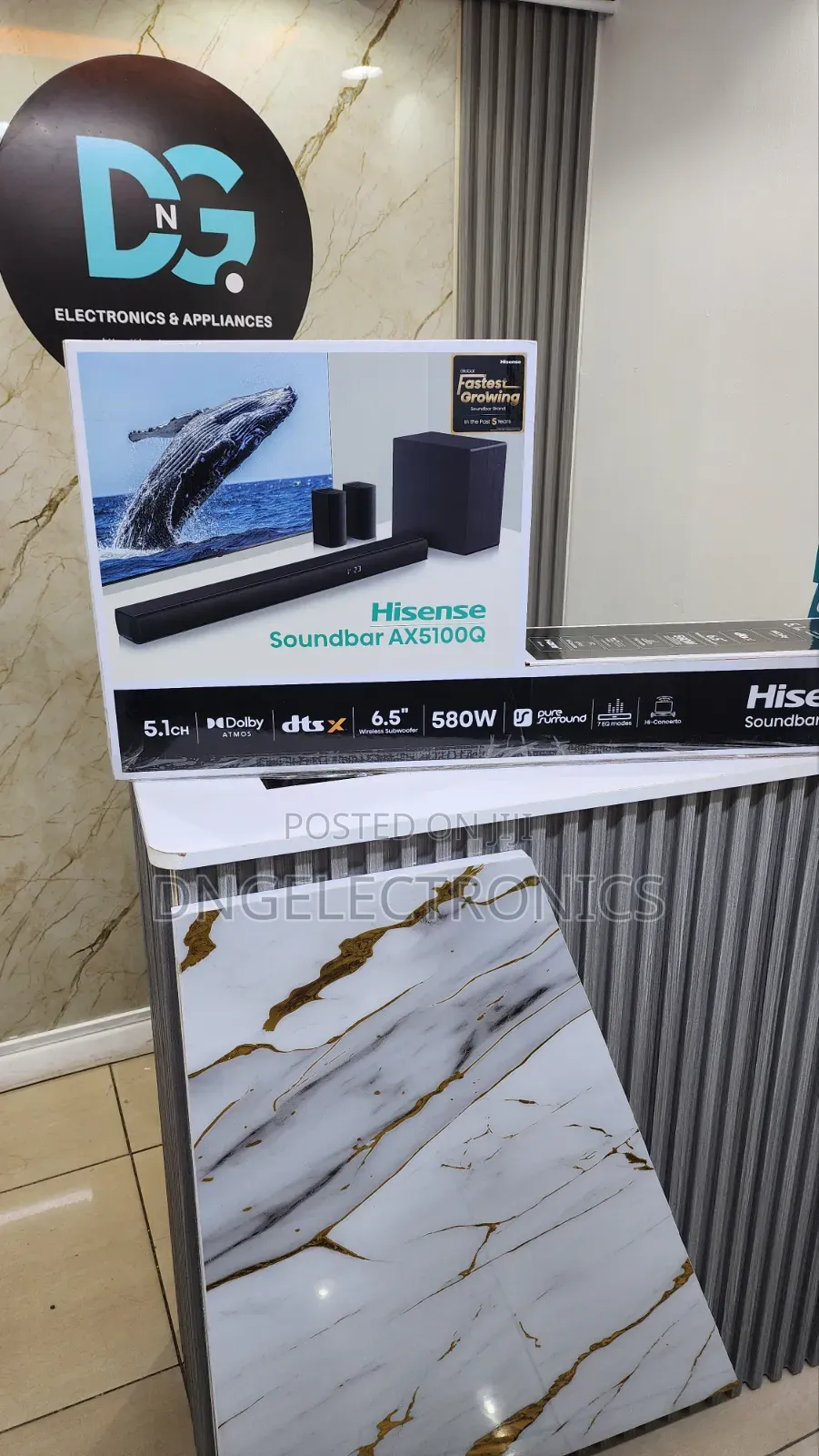 Hisense Ax5100q 580w 5.1ch Dolby Atmos ( Wireless Subwoofer)