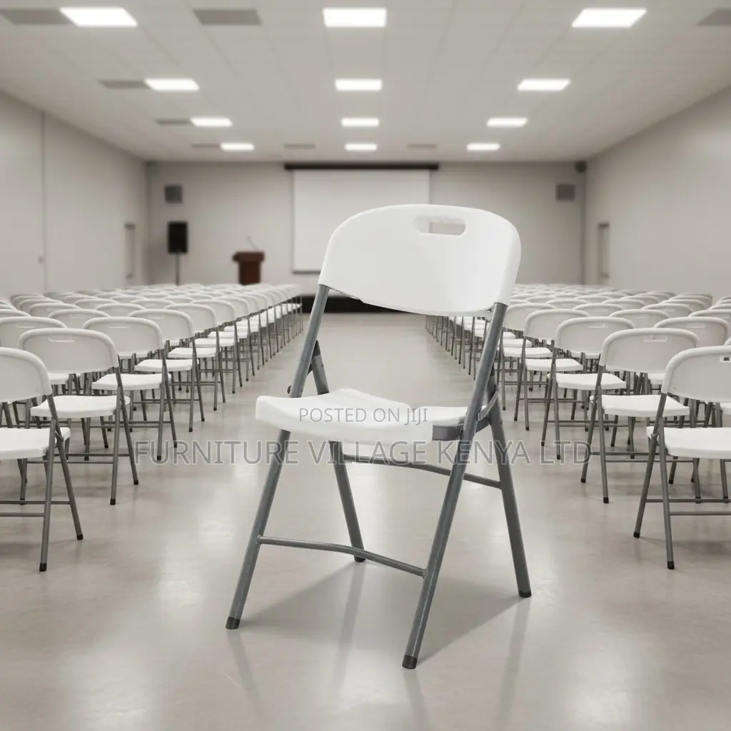 Outdoor Camping White Folding Plastic Chair