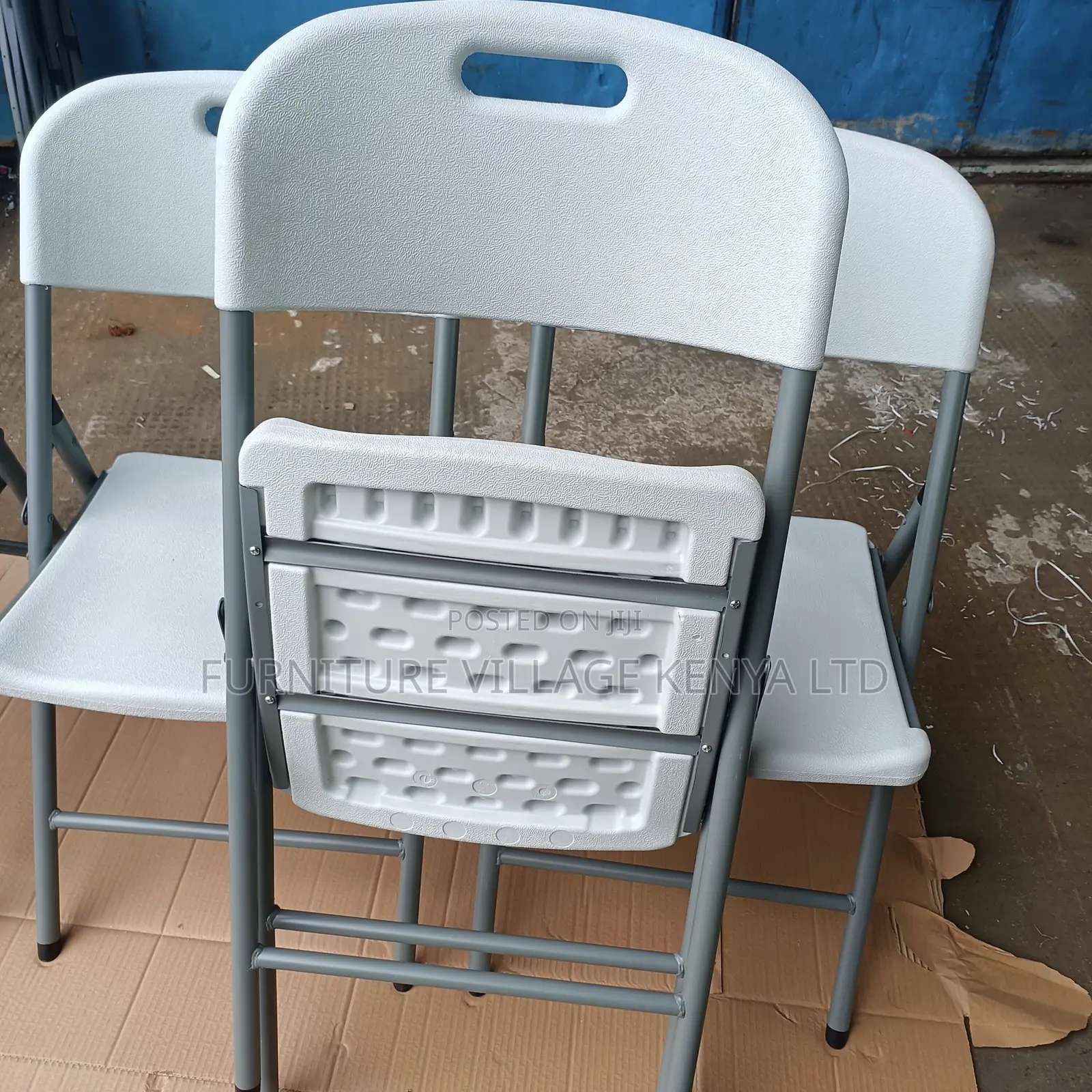 Outdoor Camping White Folding Plastic Chair