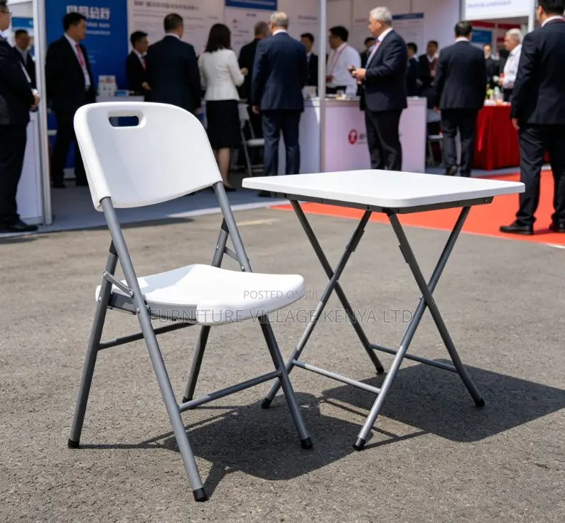 Outdoor Camping White Folding Plastic Chair