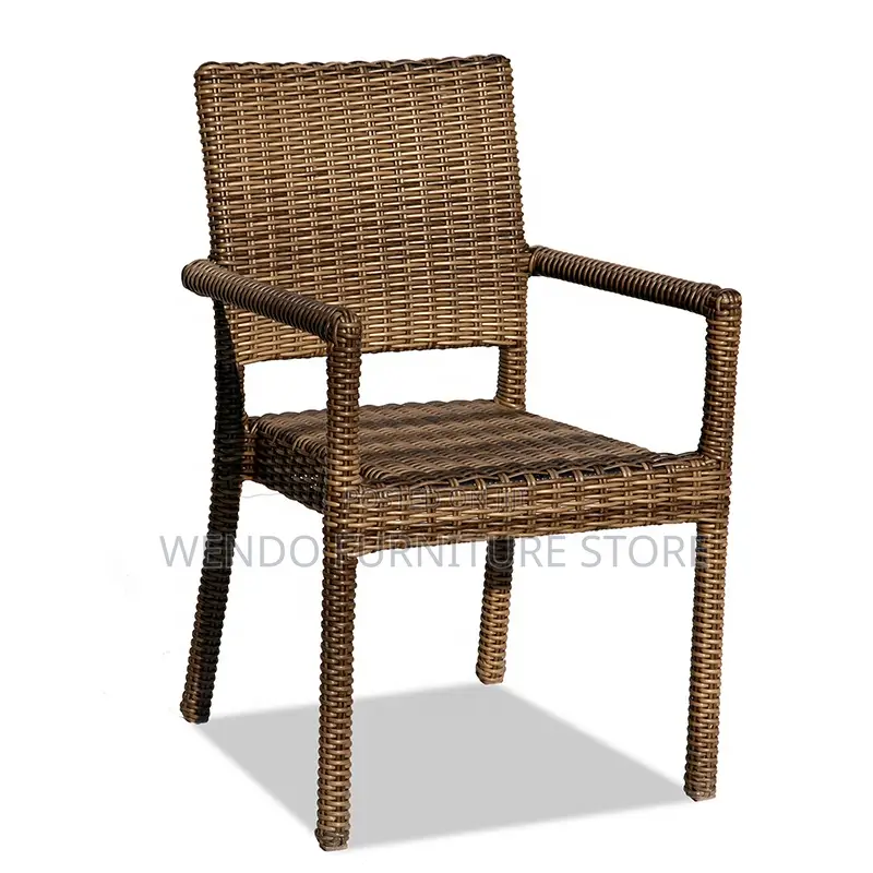 Outdoor Set : 4-Seater Modern Brown Rattan Patio Furniture Set.