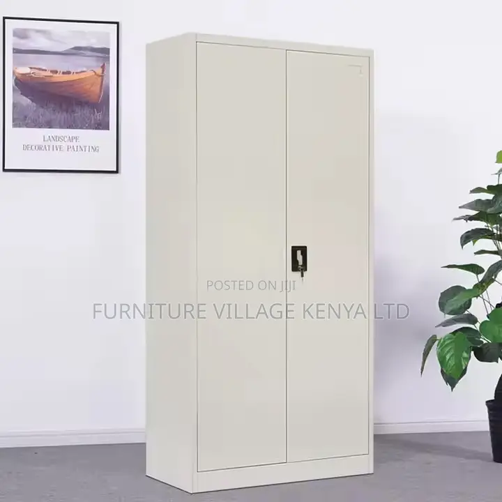 2-Door White Metallic Shelf Filling Cabinet