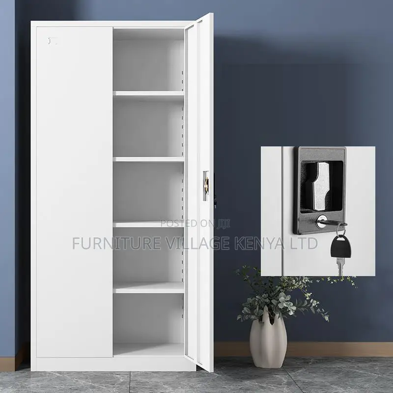 2-Door White Metallic Shelf Filling Cabinet
