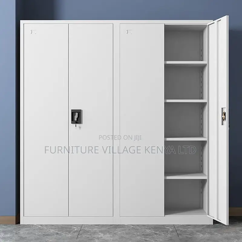 2-Door White Metallic Shelf Filling Cabinet