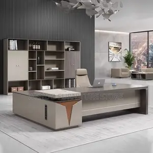 Office Desk : 1.6m Modern L-Shaped Executive Office Desk.