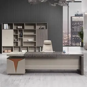 Office Desk : 1.6m Modern L-Shaped Executive Office Desk.