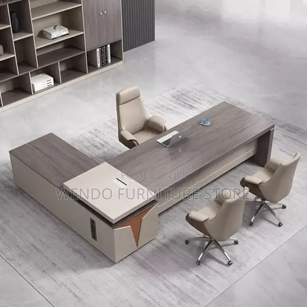 Office Desk : 1.6m Modern L-Shaped Executive Office Desk.