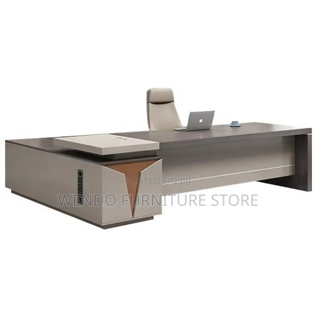 Office Desk : 1.6m Modern L-Shaped Executive Office Desk.