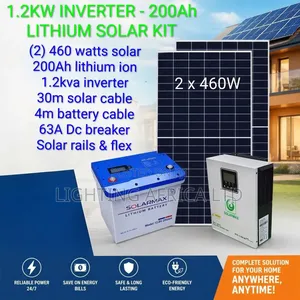 1.2kva - 200ah Lithium Solar Kit - 32" Tv,Midi Fridge, Wifi Lighting
