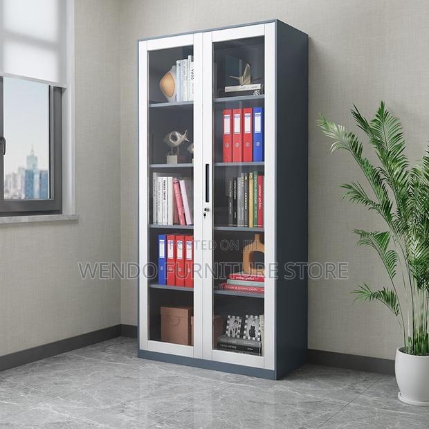 Office Cabinet White and Grey Modern Metallic Filing Cabinet
