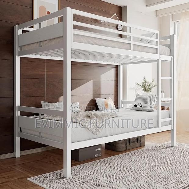 Heavy Duty Industrial White Metal Bunk Bed 4*6 Ft