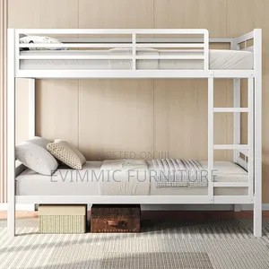 Heavy Duty Industrial White Metal Bunk Bed 4*6 Ft