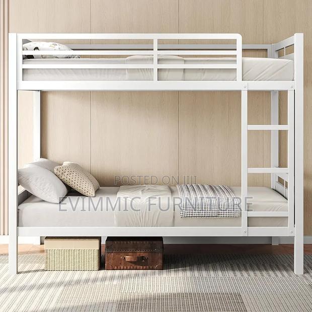 Heavy Duty Industrial White Metal Bunk Bed 4*6 Ft - thumbnail 3