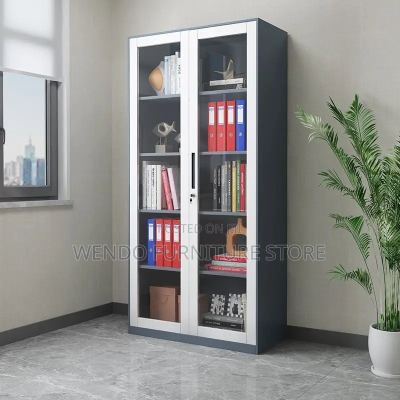 Office Cabinet White and Grey Modern Metallic Filing Cabinet