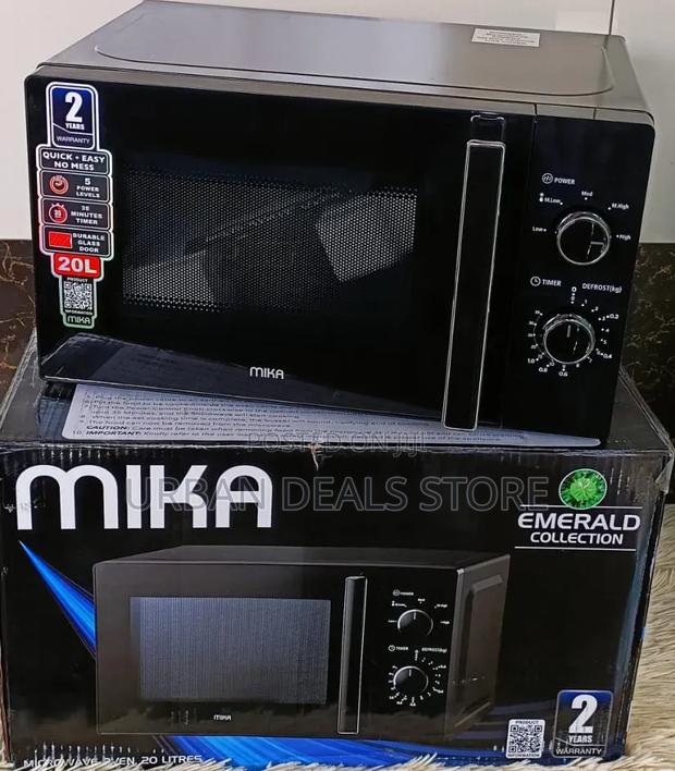 Black 20 Litres Mika Manual Microwave Oven