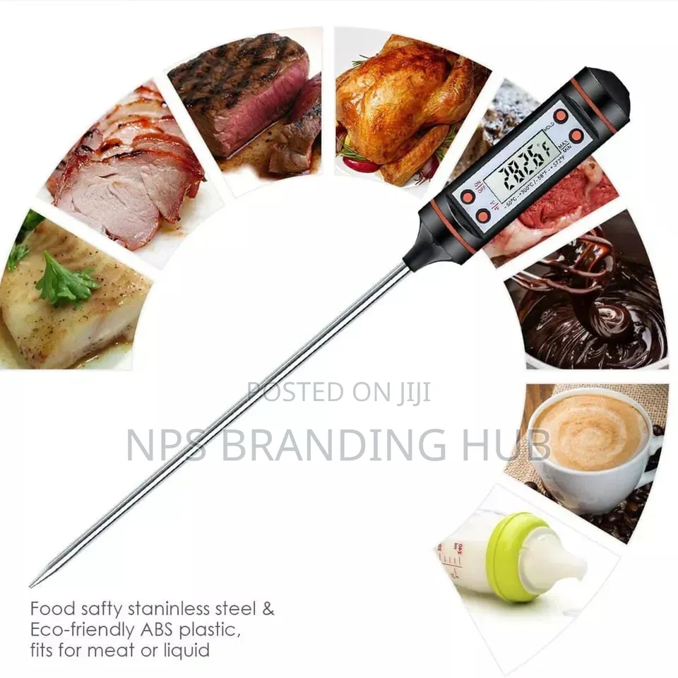 Digital Food Thermometer Battery Operated With Led Display Cn