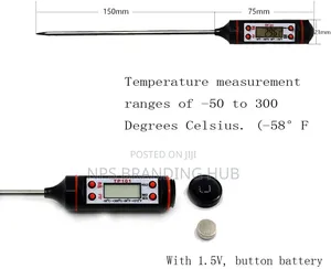 Digital Food Thermometer Battery Operated With Led Display Cn