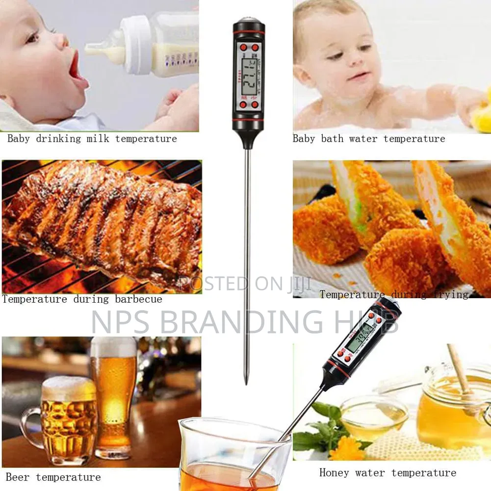 Digital Food Thermometer Battery Operated With Led Display Cn