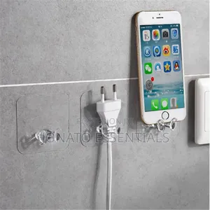 10pcs Self Adhesive Wall Hooks Plug Holder Phone Stand
