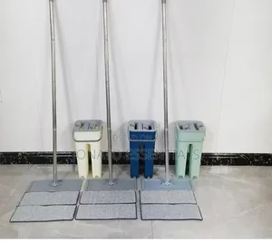 Flat Squeeze Mop and Bucket Set Self Wringing Floor Cleaner
