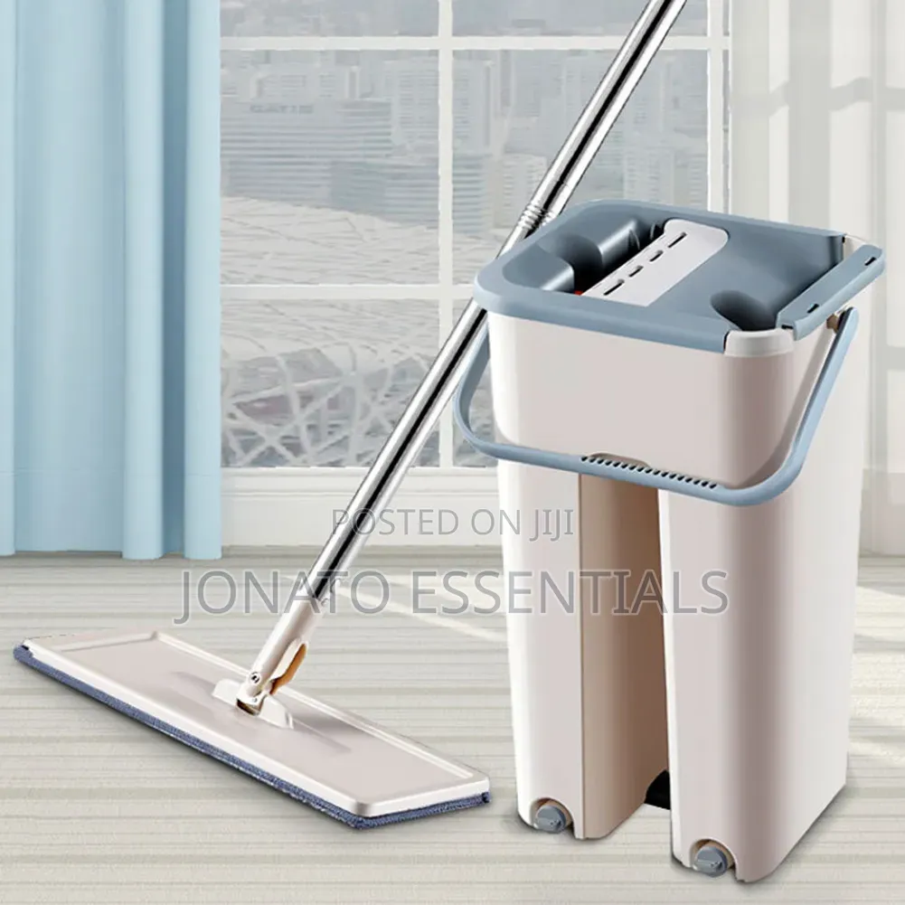 Flat Squeeze Mop and Bucket Set Self Wringing Floor Cleaner