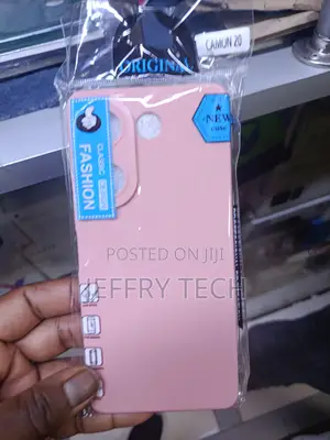 Pink Tecno Camon 20 Silicone Phone Case in Original Packaging.