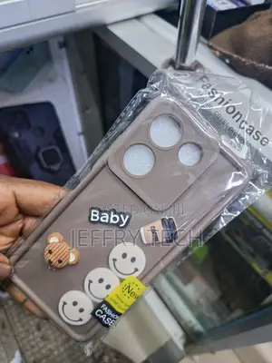 Brown Case Mobile Cover With a 3d Teddy Bear and Smiley Face Camon 20