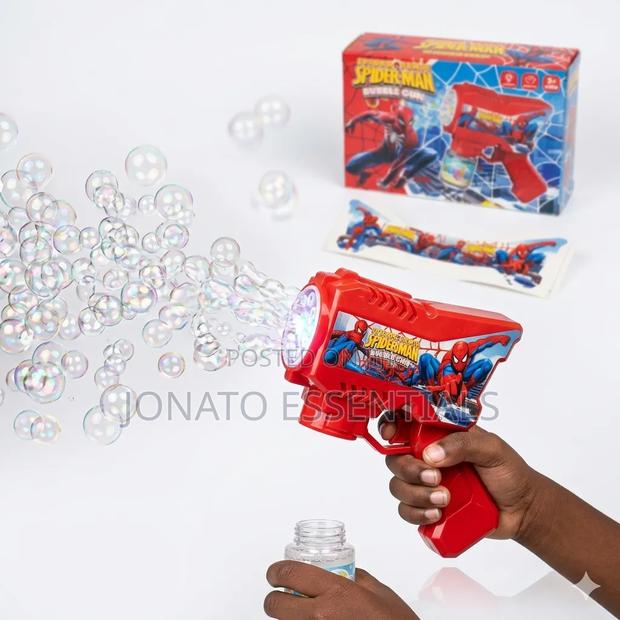 Spider-Man Bubble Gun Toy With Lights for Kids