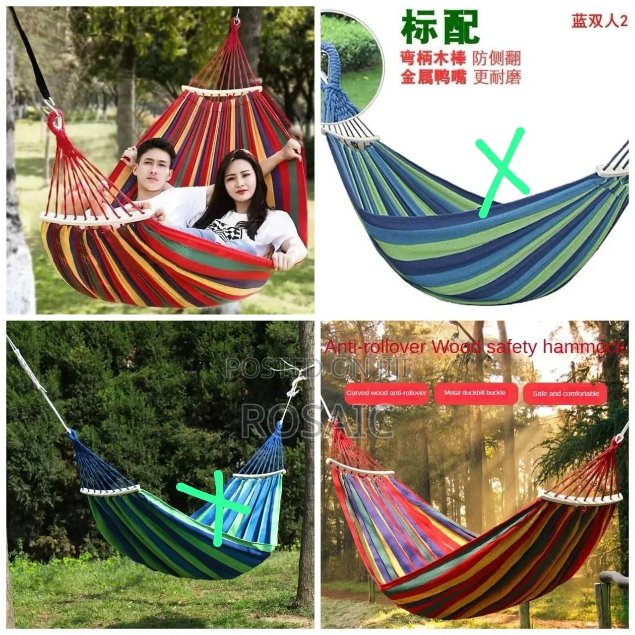 Stripped Outdoor Hammock Heavy Load