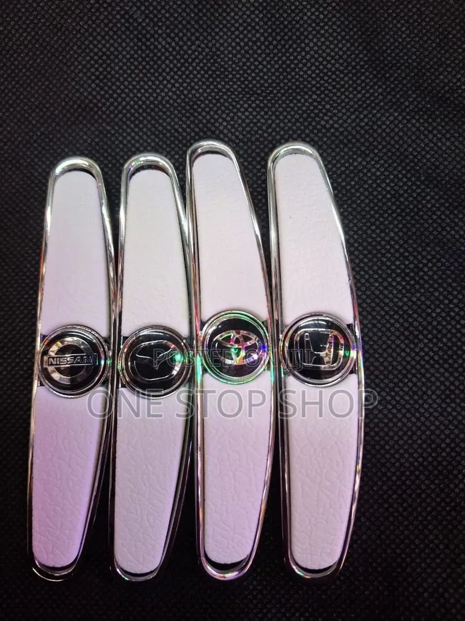 White Metallic Car Door Edge Guard in Different Car Models (4pc Set