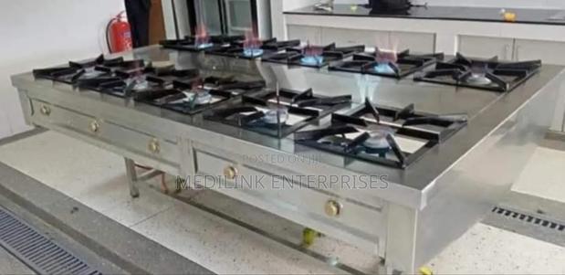 10-Burner Commercial Stainless Steel Cooker