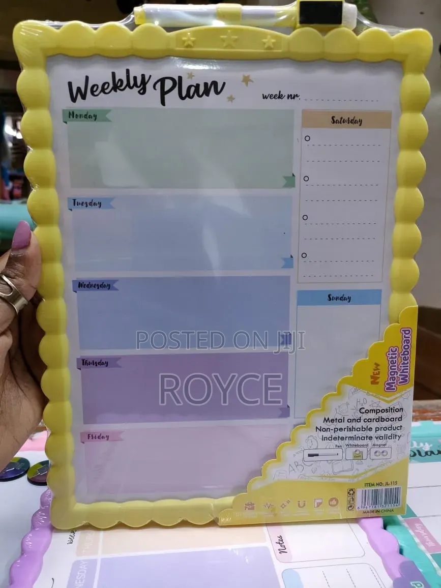 Magnetic White Board With Weekly Plan