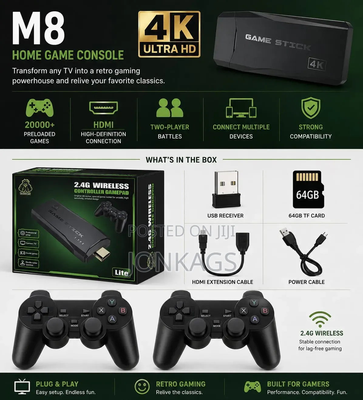 M8 Hdmi Output Game Stick