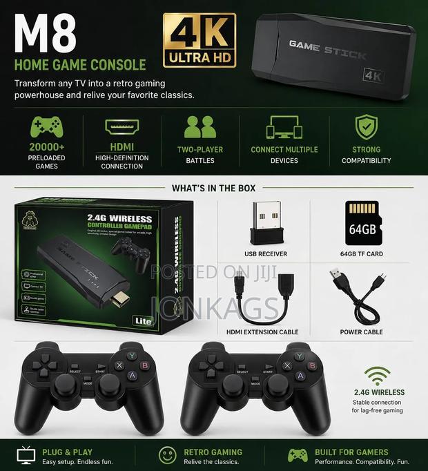 M8 Hdmi Output Game Stick