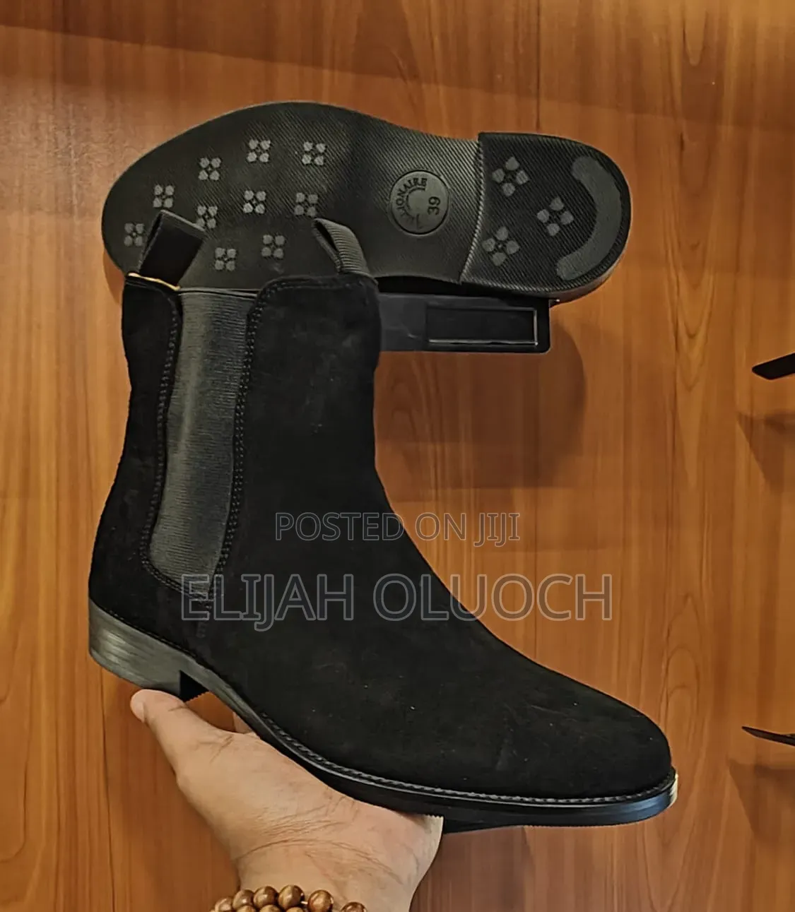 Black Billionaire Chelsea Boots Leather Suede[Over-Ankle]