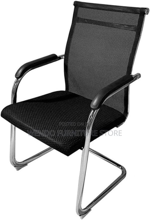 Office Chair : Mg45 Modern Black Mesh Visitor's Office Chair - thumbnail 2