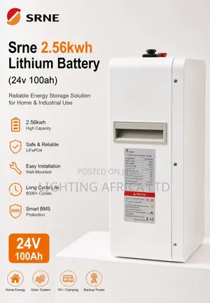 Srne 2.56kwh - 24v (100ah) Lithium Ion Solar Battery for Off-Grid Kits