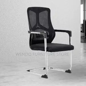 Office Chair : Yun54 Modern Black Ergonomic Mesh Office Visitor Chair