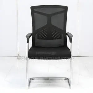 Office Chair : Yun54 Modern Black Ergonomic Mesh Office Visitor Chair