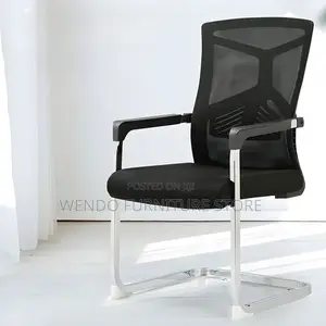 Office Chair : Yun54 Modern Black Ergonomic Mesh Office Visitor Chair