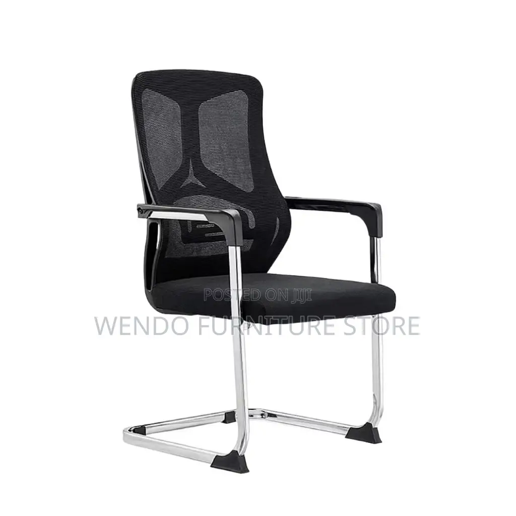 Office Chair : Yun54 Modern Black Ergonomic Mesh Office Visitor Chair