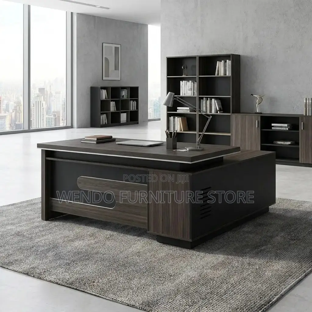 Office Desk : 1.6m L-Shaped Executive Office Desk