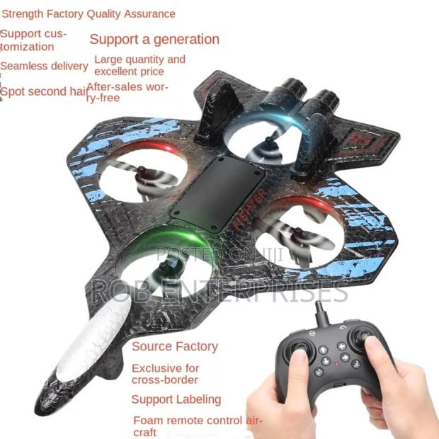 360 Degree Circling 6 Channel Rc Fighter Jet Form Plane Toy - thumbnail 2