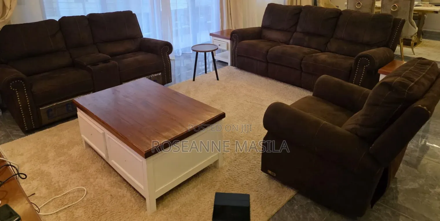 Recliner Leather Sofa - 6 Seater