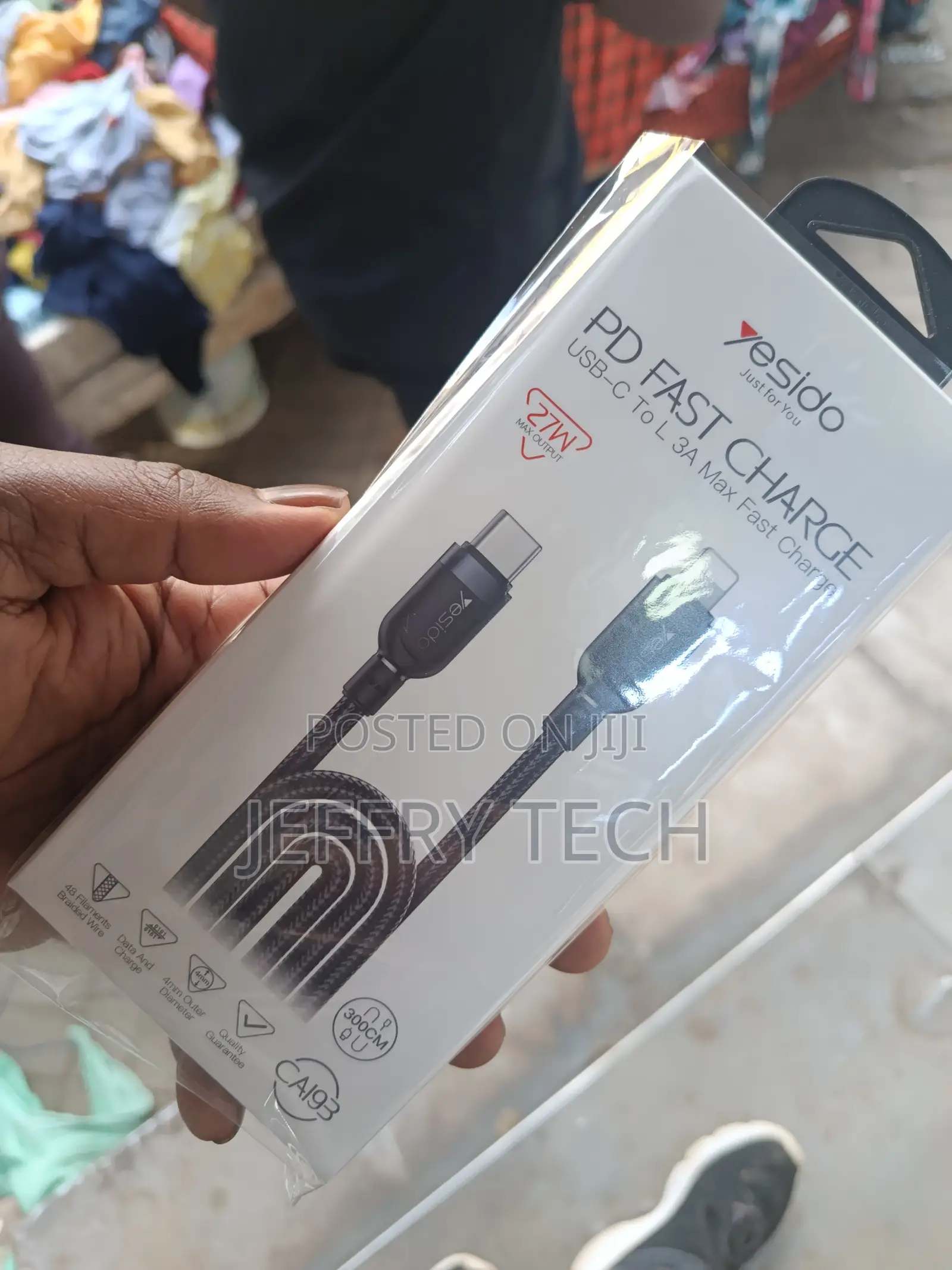 Yesido 3m Pd 27w Fast Charging Type-C to Ip Max With 480mbps Data Tr1