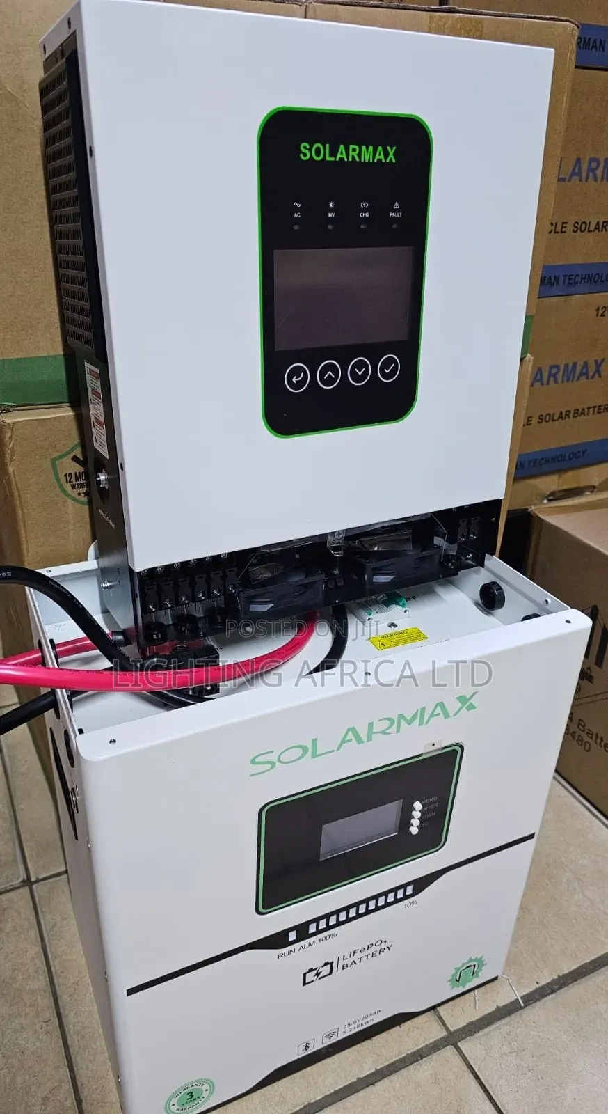 Solarmax 5kva - 24v Hybrid Inverter - 5.248 KWH - 24v Lithium Battery