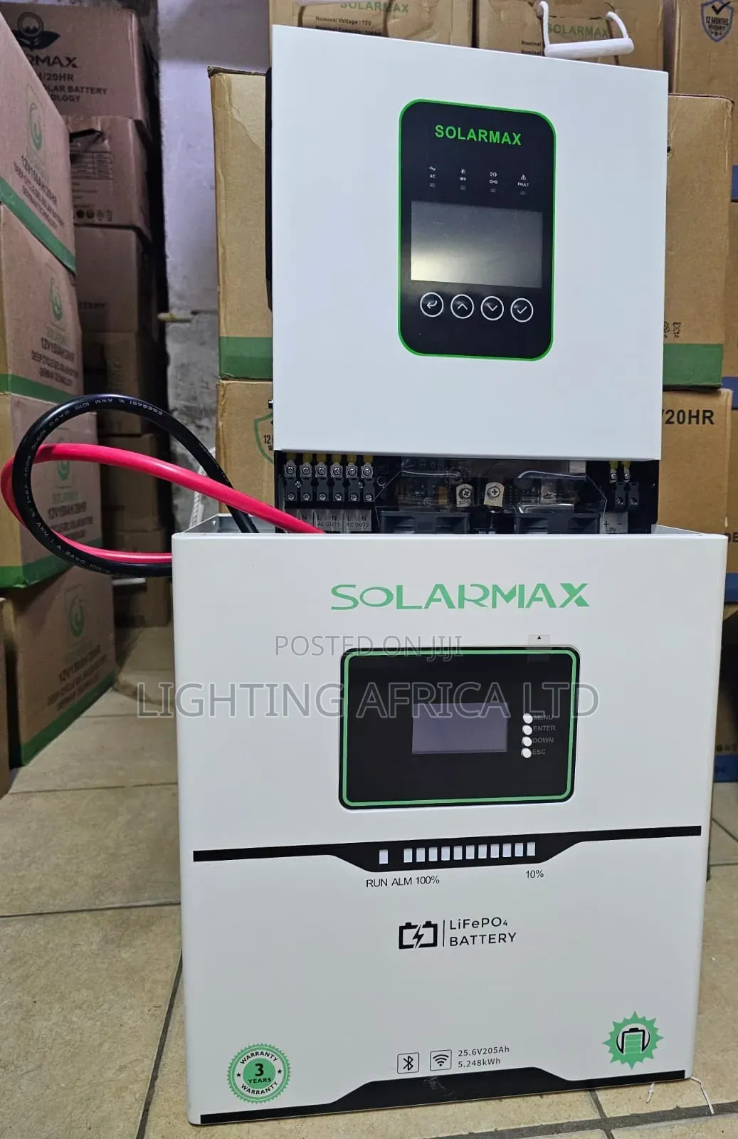 Solarmax 5kva - 24v Hybrid Inverter - 5.248 KWH - 24v Lithium Battery